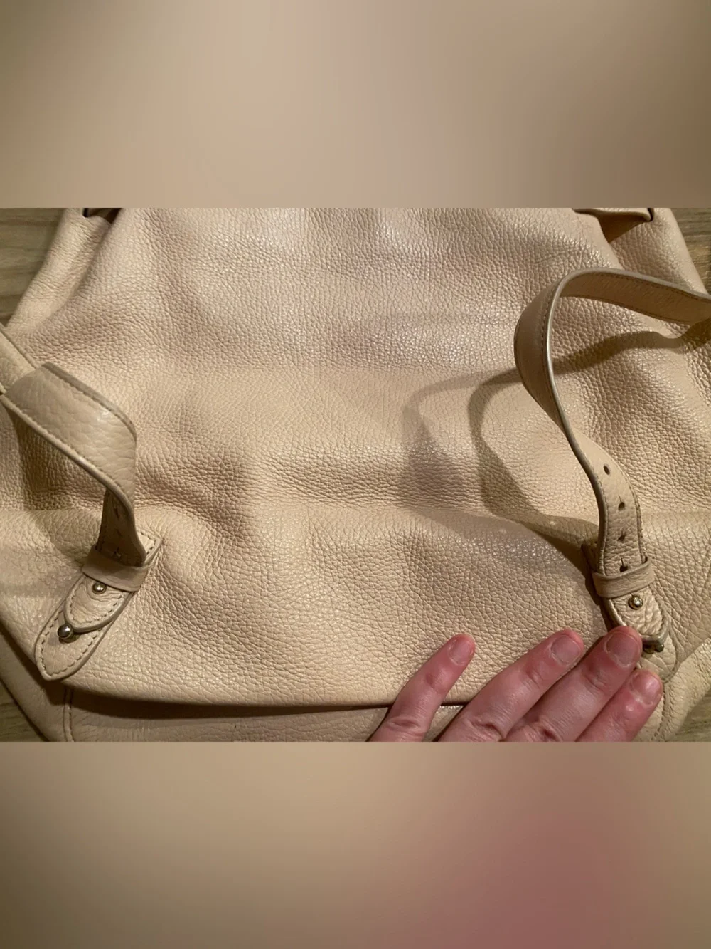 Cuyana 13 Inch Classic Pebbled Leather Backpack Tote in Blush
